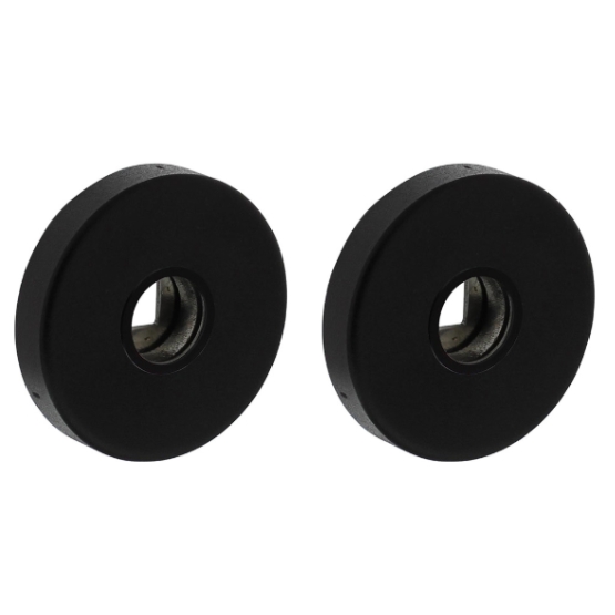 Intersteel rozetten massief ø53x10mm verdekt met nokken en veer, geheel rvs, mat zwart