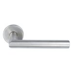 Deurklink Michel op ronde rozet mat rvs