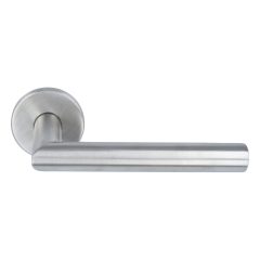 Deurklink Michel op ronde rozet mat rvs