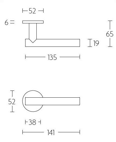 Deurklink Jolien op ronde rozet PVD mat Goud - Afbeelding 2