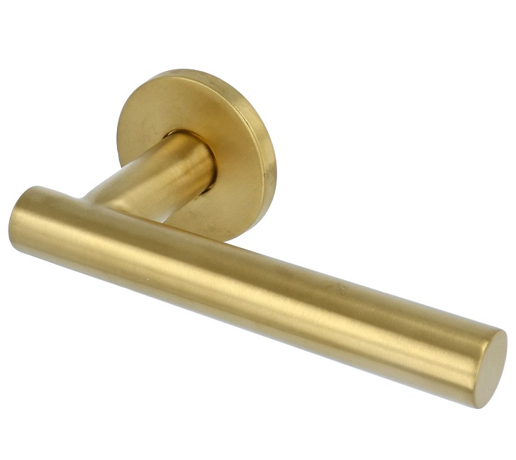 Deurklink Jolien op ronde rozet PVD mat Goud - Afbeelding 4