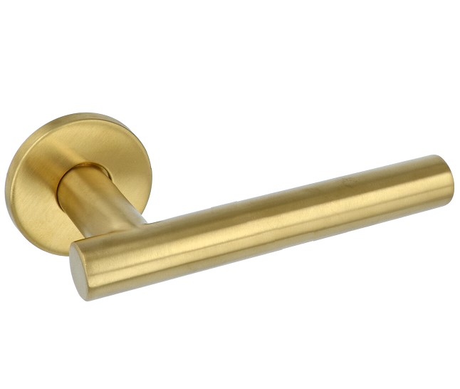 Deurklink Jolien op ronde rozet PVD mat Goud - Afbeelding 5