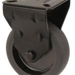 Bokwiel zwart met bevestigingsplaat 100 mm