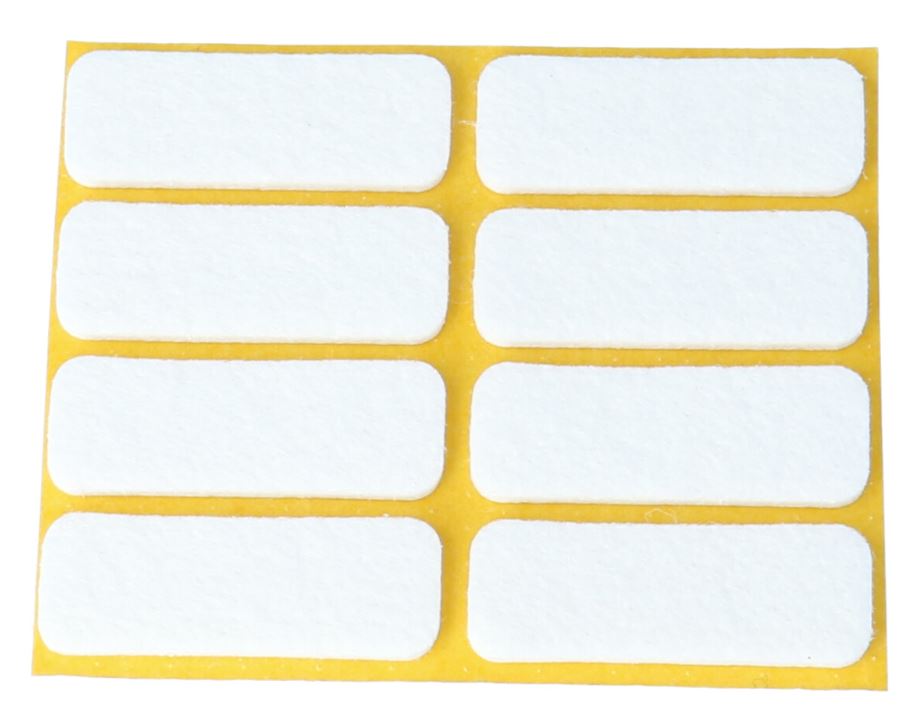 Zelfklevend Vilt Wit 16 x 44 mm 8 Stuks