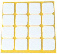 Zelfklevend Vilt wit 22 x 22 mm 16 Stuks