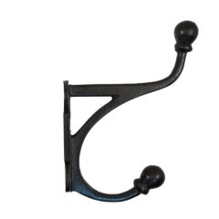 Kapstokhaak dubbel ijzer Blank gelakt 170 mm