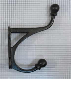 Kapstokhaak dubbel ijzer Blank gelakt 170 mm - Afbeelding 2