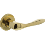 Intersteel deurklink Banaan met rozet ø49x7mm verdekt messing gelakt