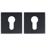 2 PC-plaatjes Vierkant rvs/zwart