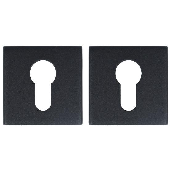 2 PC-plaatjes Vierkant rvs/zwart