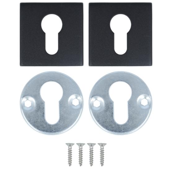 2 PC-plaatjes Vierkant rvs/zwart - Afbeelding 2