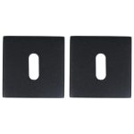 2 Sleutelplaatjes Vierkant rvs/zwart