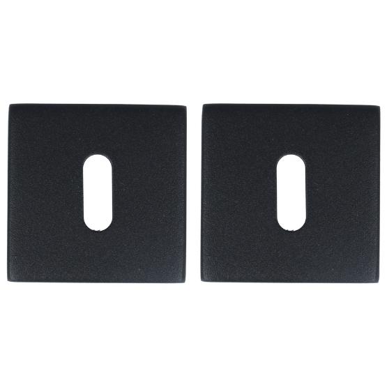 2 Sleutelplaatjes Vierkant rvs/zwart