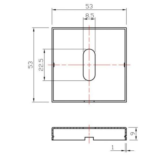 2 Sleutelplaatjes Vierkant rvs/zwart - Afbeelding 3