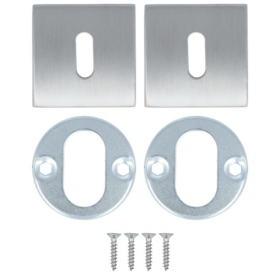 2 Sleutelplaatjes Vierkant rvs - Afbeelding 2