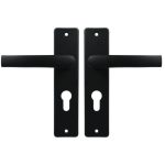 Ami Kortschild PC55 Met Deurklink Blok Aluminium zwart