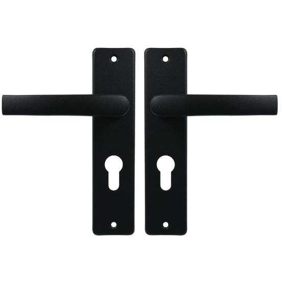 Ami Kortschild PC55 Met Deurklink Blok Aluminium zwart