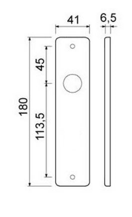 Ami Kortschild PC55 Met Deurklink Blok Aluminium zwart - Afbeelding 5