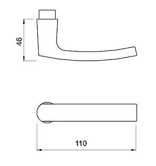 Ami Kortschild SL56 Met Deurklink Blok Aluminium zwart - Afbeelding 4