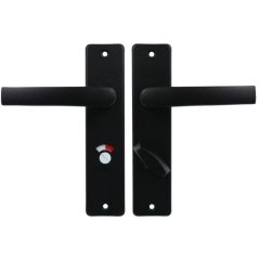 Ami Kortschild WC63/8 Met Deurklink Blok Aluminium zwart