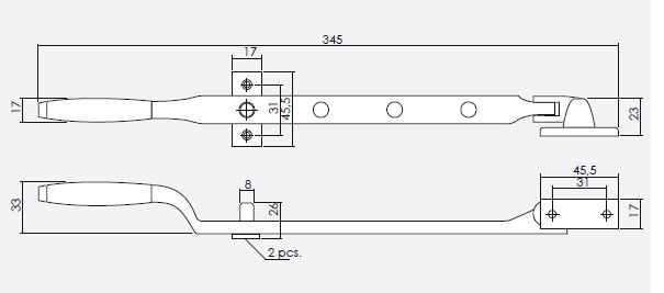 Intersteel Raamuitzetter Ton met stelpen nikkel/Ebbenhout - Afbeelding 2