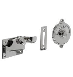 Intersteel wc-overslag met bocht en tekst “VRIJ / BEZET” nikkel