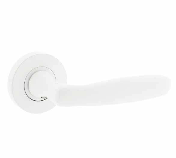 Intersteel deurklink Bjorn op ronde rozet 52x10mm met nokken wit