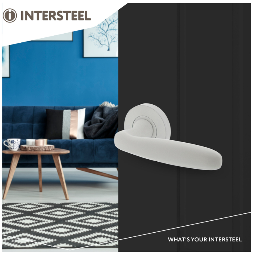 Intersteel deurklink Bjorn op ronde rozet 52x10mm met nokken wit - Afbeelding 3