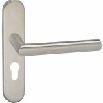 Deurklink Harrow op schild ovaal PC55 Verdekt rvs