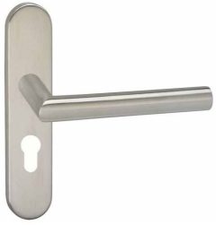 Deurklink Harrow op schild ovaal PC55 Verdekt rvs