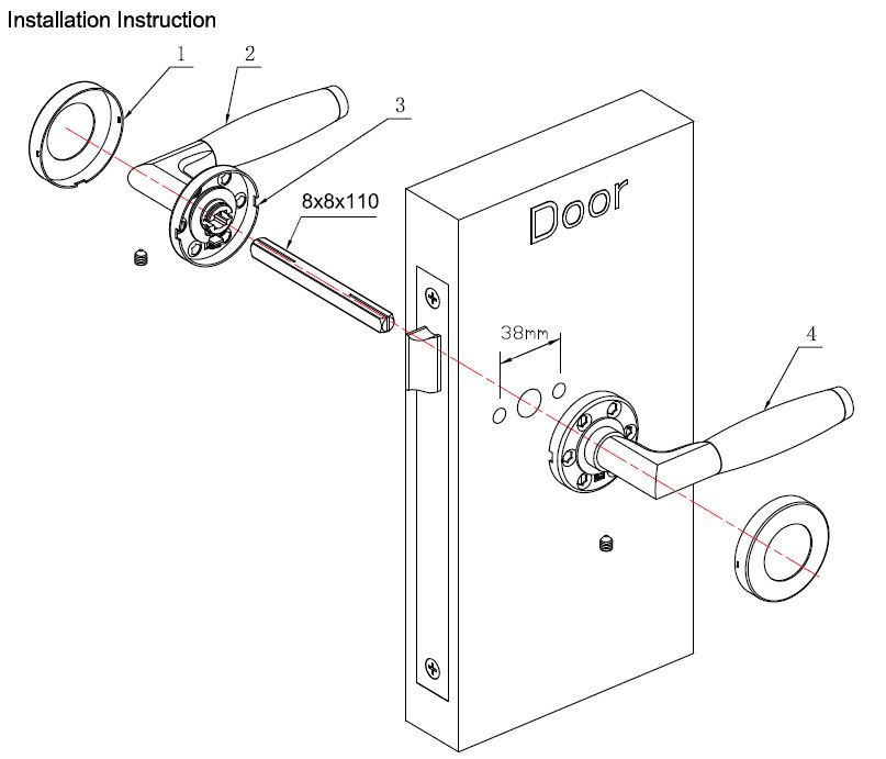 Deurklink Ton Model Massief rvs/Kunststof - Afbeelding 3