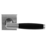 Deurklink Ton Model op vierkant rozet massief rvs/Kunststof