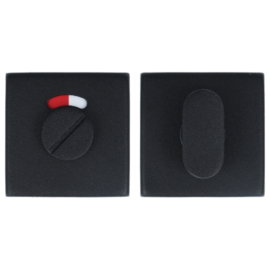 Toilet-garnituur rvs/zwart vierkant (rood/wit)