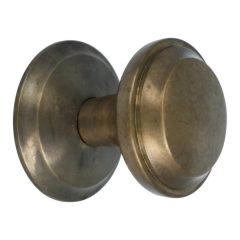 Voordeurknop Rond Met Rand op Rozet messing Antiek