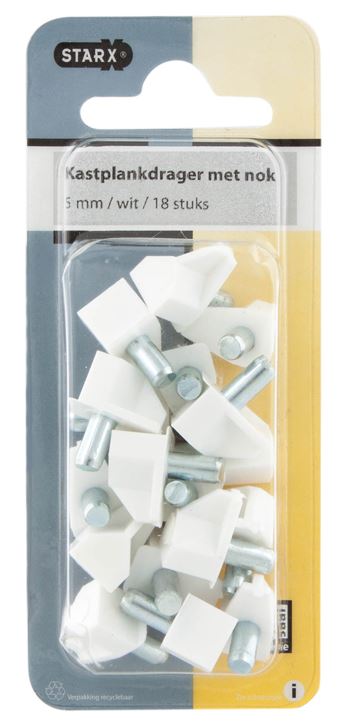 18 Starx kastplankdragers met nok 5 mm wit - Afbeelding 2
