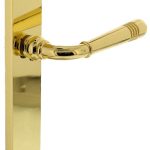 Intersteel deurklink Helena op schild blind messing gelakt