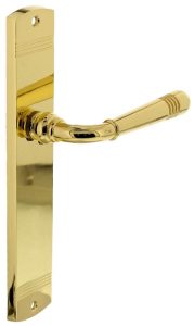 Intersteel deurklink Helena op schild blind messing gelakt