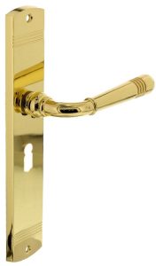 Intersteel deurklink Helena op schild SL56 messing Gelakt