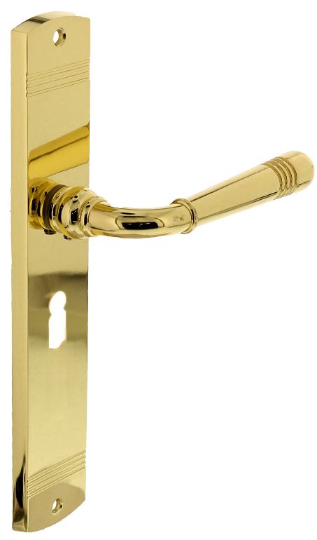 Intersteel deurklink Helena op schild SL56 messing Gelakt