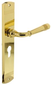 Intersteel deurklink Helena op schild PC55 messing Gelakt