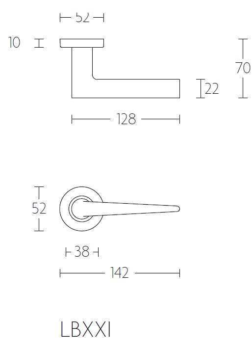 Deurklink Wig op ronde rozet mat rvs - Afbeelding 2