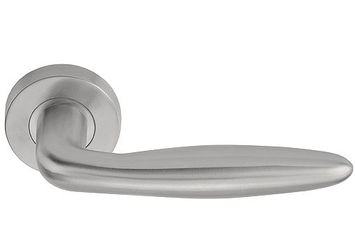 Deurklink Sigaar model op ronde rozet mat rvs