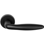 Deurklink Sigaar model op ronde rozet mat rvs/zwart