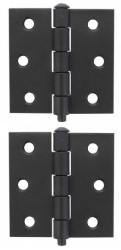 Scharnier Vaste pen 63x63 mm rechte hoek zwart