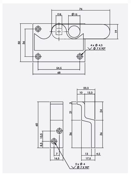 Intersteel wc-overslag vlak en tekst “VRIJ / BEZET” messing ongelakt - Afbeelding 2