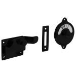 Intersteel wc-overslag met bocht en tekst “VRIJ / BEZET” mat zwart