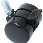 Zwenkwiel met rem voor stoelen met zacht zwart loopvlak M10