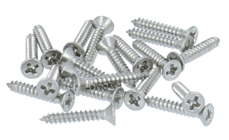 20 stuks rvs 2.2 x 13 mm Verzonken zelf tappende schroeven met kruiskop