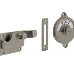 Intersteel wc-overslag met bocht en tekst “VRIJ / BEZET” nikkel mat