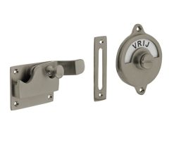 Intersteel wc-overslag met bocht en tekst “VRIJ / BEZET” nikkel mat